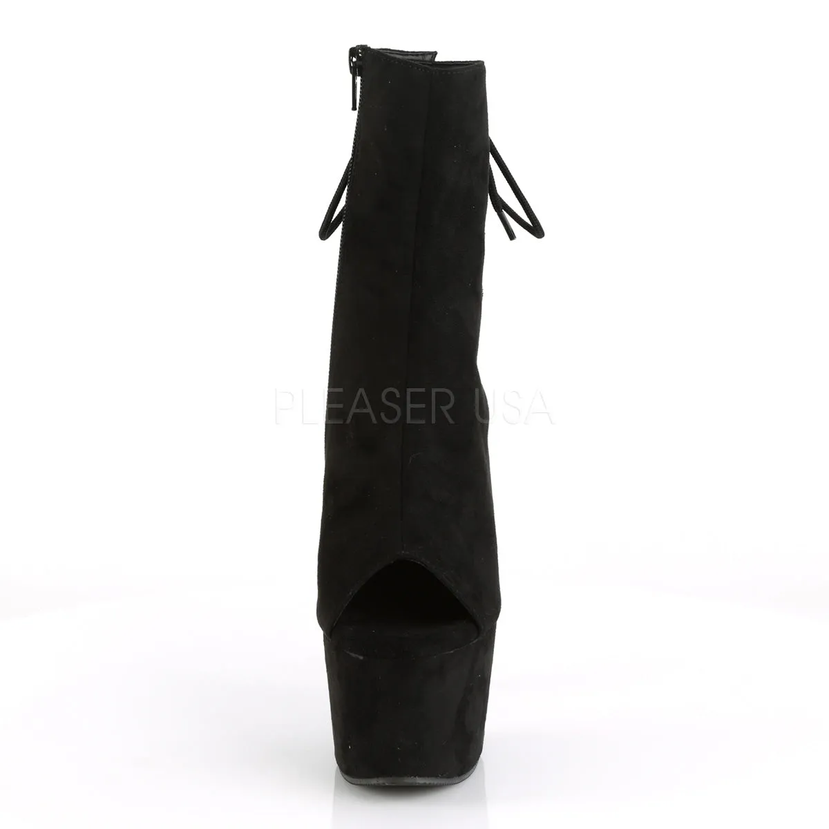 ADORE-1018FS  Black Faux Suede/Black Suede