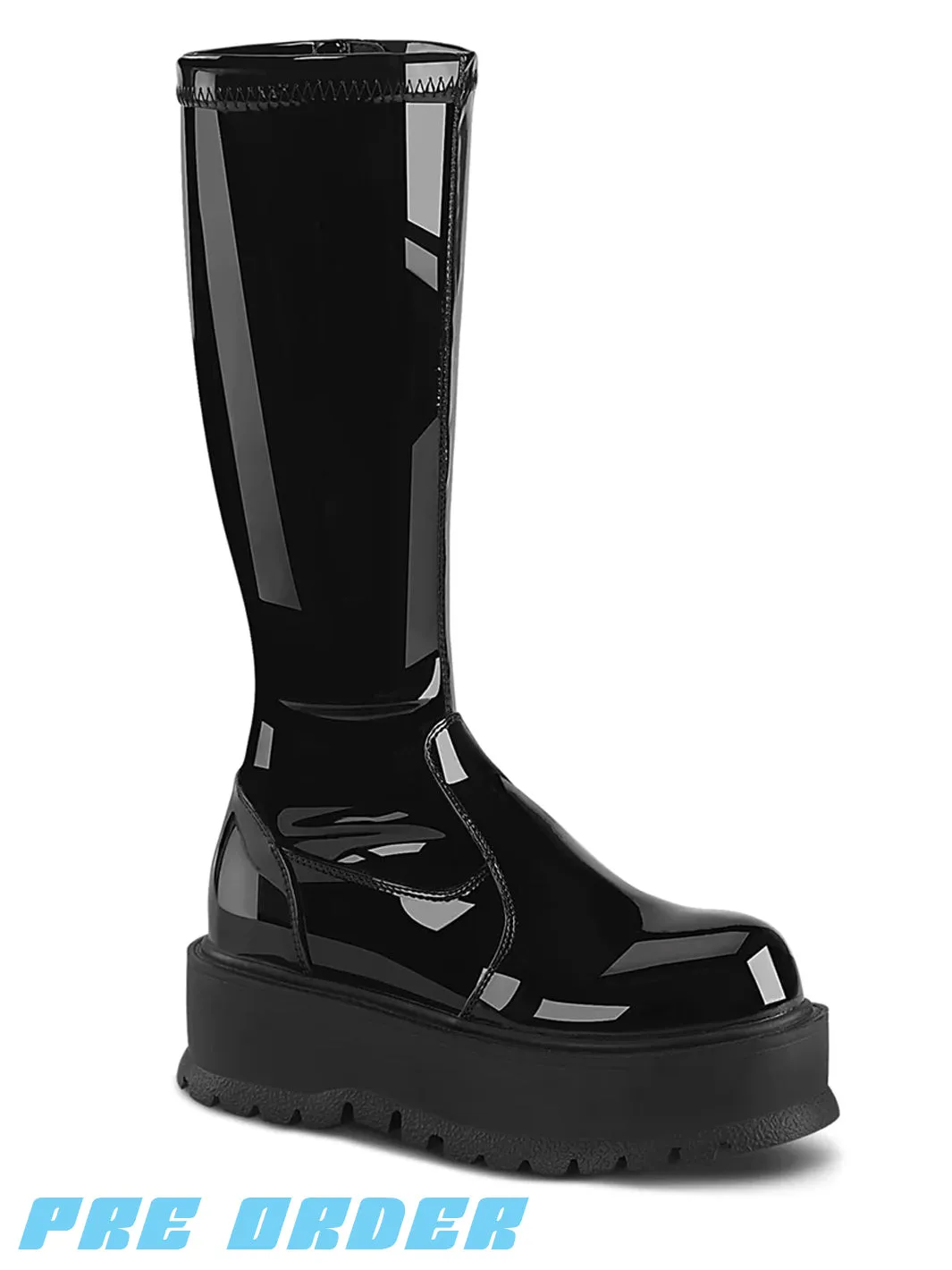 DEMONIA SLACKER-200 - BLACK PATENT  ✰ PRE ORDER ✰
