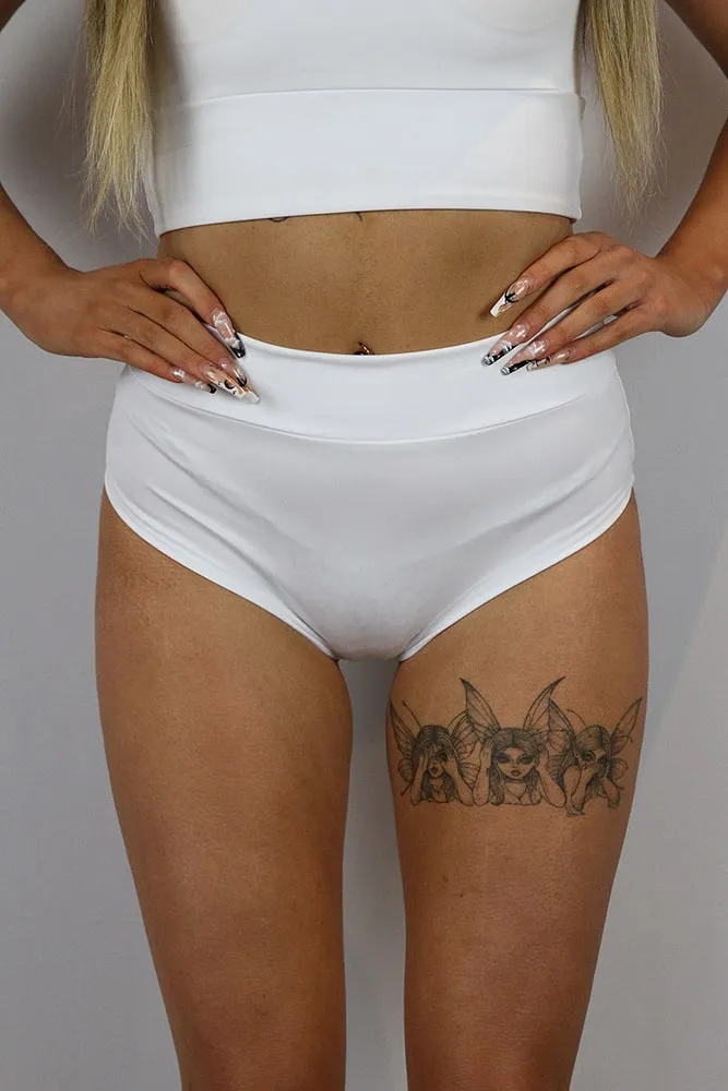 Rarr Mid Waisted Brazil Scrunchie Bum Shorts - Rainbow