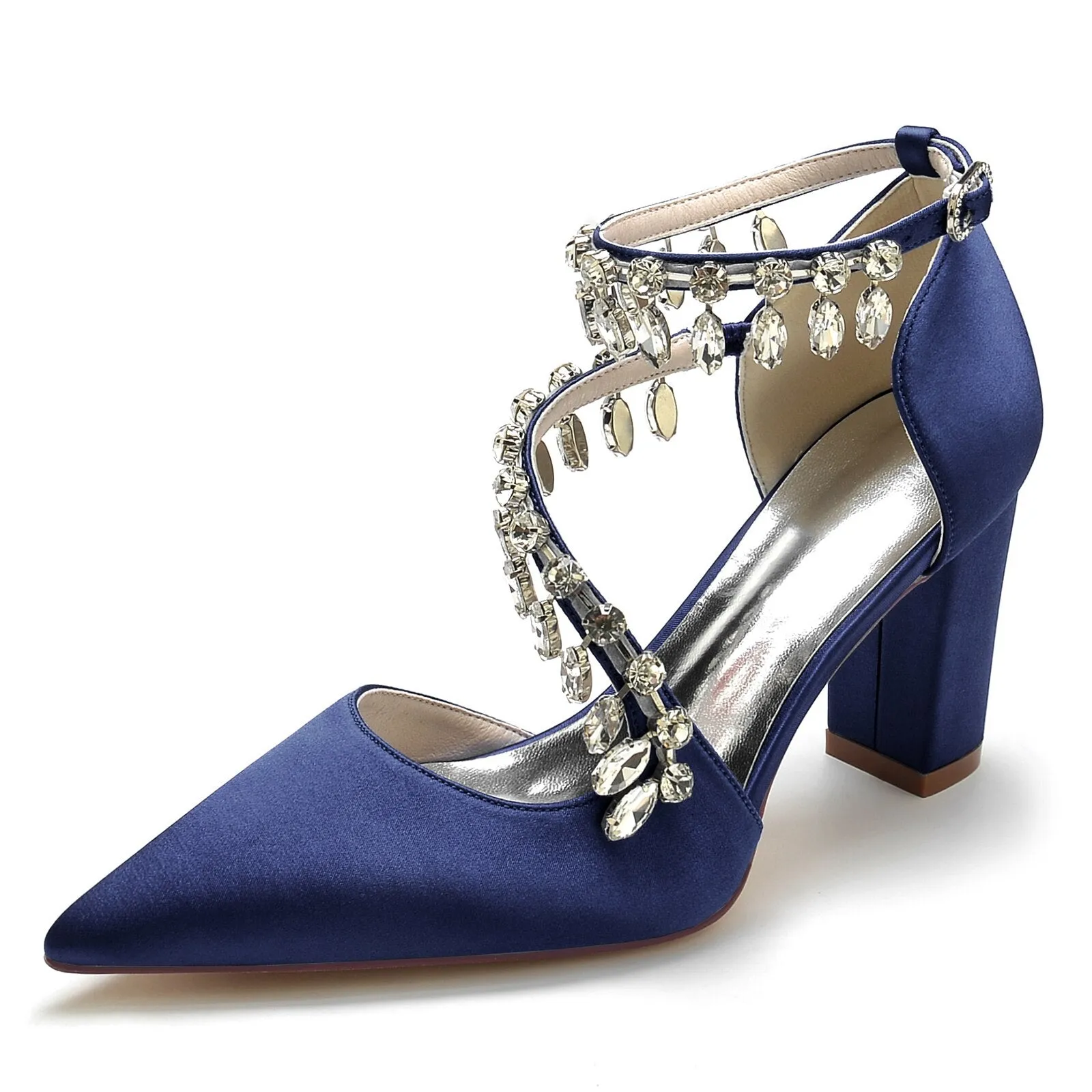 Twisted Strap Crystal Tassel Bridal Wedding Party Prom Pumps